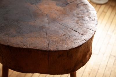 19th Century Butcher Block Side Table American