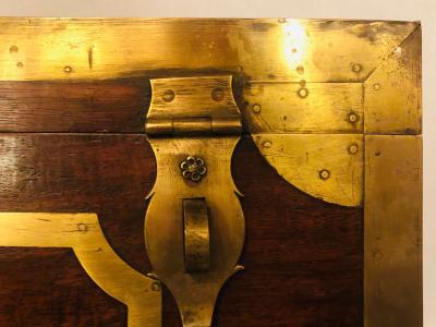 19th Century Campaign Vanity Dressing or Jewelry Box with Boule Inlay