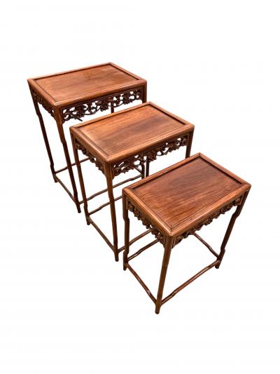 19th Century Carved Chinese Nesting Tables