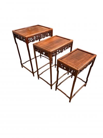 19th Century Carved Chinese Nesting Tables