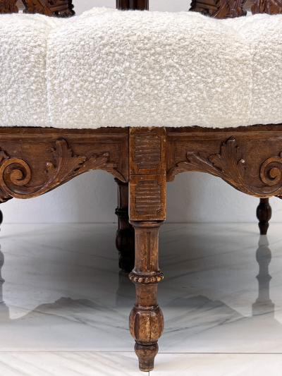 19th Century Carved Conversation Borne Settee T te t te