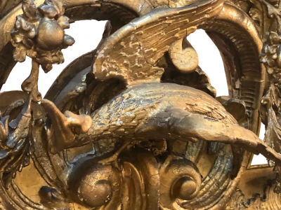 19th Century Carved Gilt Gold Pier Console Floor or over the Mantle Mirror