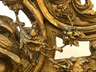 19th Century Carved Gilt Gold Pier Console Floor or over the Mantle Mirror