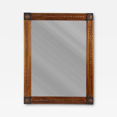 19th Century Carved Nutwood Wall Mirror Biedermeier Period Austria ca 1840