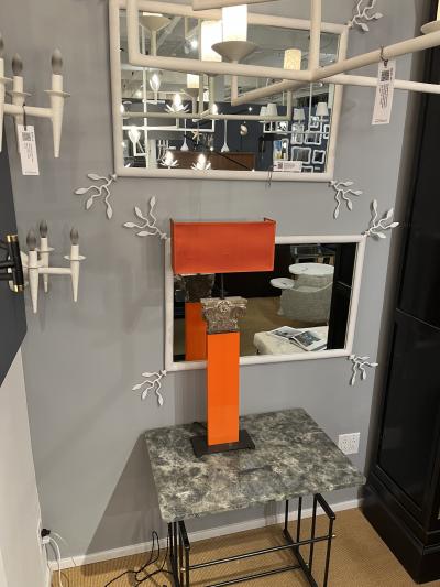 19th Century Carved Wooden Capital Table Lamp