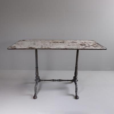 19th Century Cast Iron Garden Table with Enamelled Cast Iron Plateau France