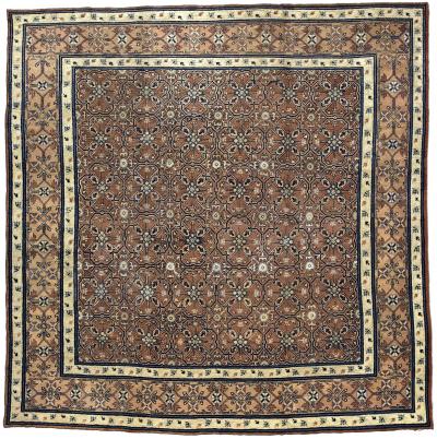 19th Century Central Asian Khotan Samarkand Handwoven Wool Carpet