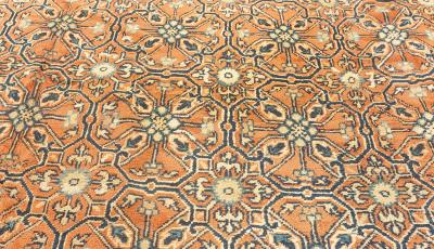 19th Century Central Asian Khotan Samarkand Handwoven Wool Carpet