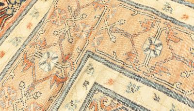 19th Century Central Asian Khotan Samarkand Handwoven Wool Carpet