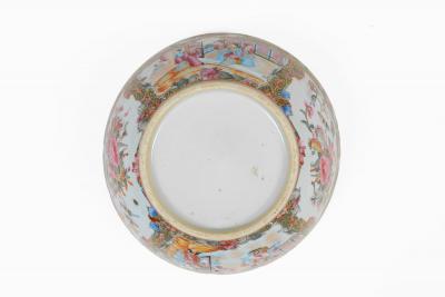 19th Century Chinese Export Rose Medallion Punch Bowl