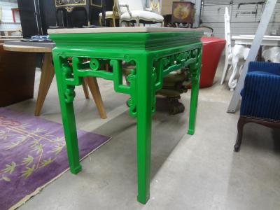19th Century Chinese Lacquered Console with Travertine Top