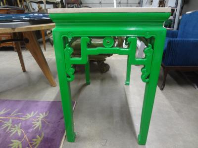 19th Century Chinese Lacquered Console with Travertine Top