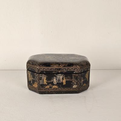19th Century Chinese Lacquered Gilt Box