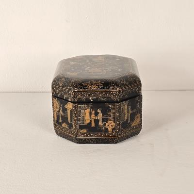 19th Century Chinese Lacquered Gilt Box