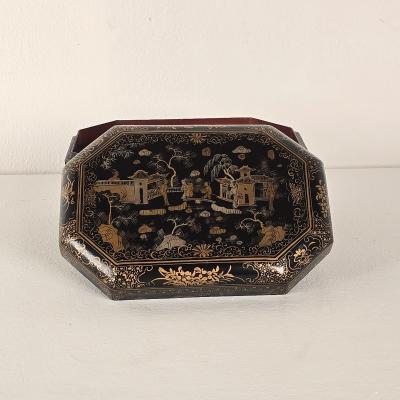 19th Century Chinese Lacquered Gilt Box