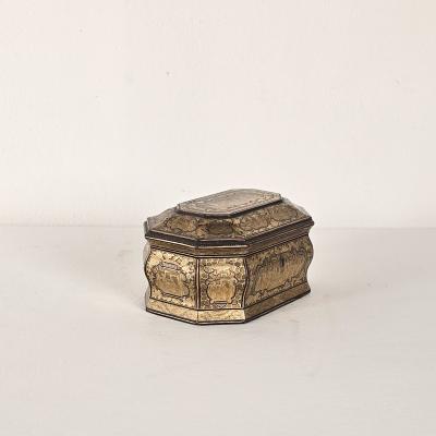 19th Century Chinese Lacquered Gilt Tea Caddy