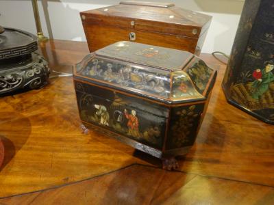19th Century Chinese Lacquered Tea Caddy