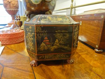 19th Century Chinese Lacquered Tea Caddy