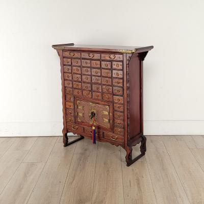 19th Century Chinese Medicine Cabinet in Elm