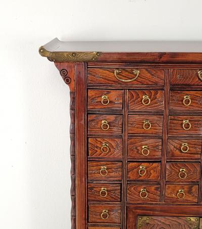19th Century Chinese Medicine Cabinet in Elm
