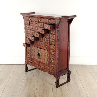 19th Century Chinese Medicine Cabinet in Elm