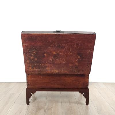 19th Century Chinese Red Lacquered Trunk on Later Custom Stand