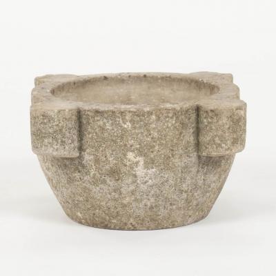 19th Century Chiseled French Stone Mortar