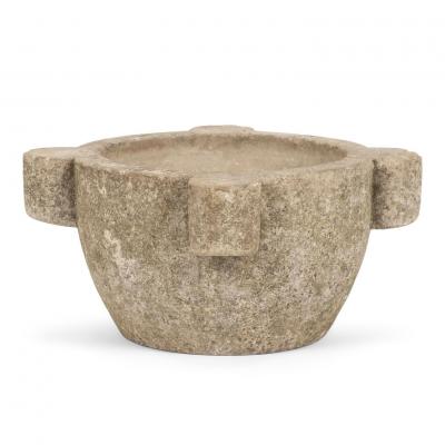 19th Century Chiseled French Stone Mortar