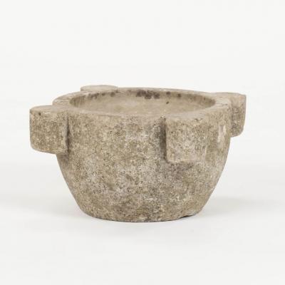 19th Century Chiseled French Stone Mortar