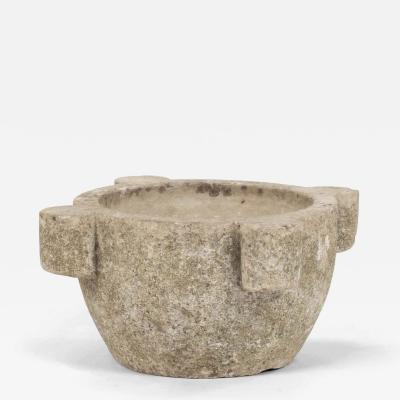 19th Century Chiseled French Stone Mortar