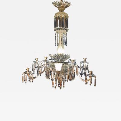 19th Century Crystal Lalique Style Cornelius Baker Chandelier