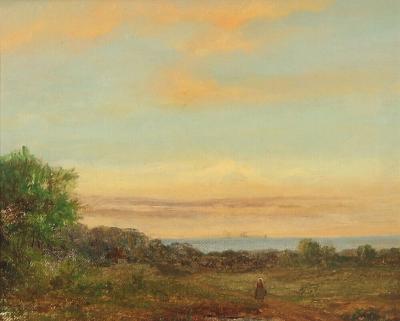 19th Century Danish Landscape with Woman