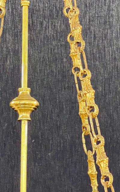 19th Century Dore Bronze Chandelier Louis XVI Dome Style