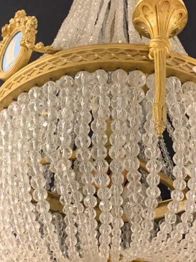 19th Century Dore Bronze Chandelier Louis XVI Wedgewood Plaques