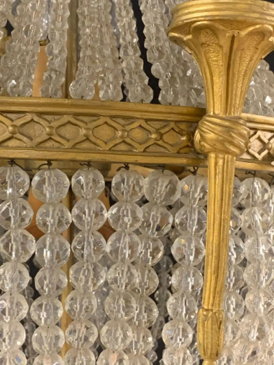 19th Century Dore Bronze Chandelier Louis XVI Wedgewood Plaques