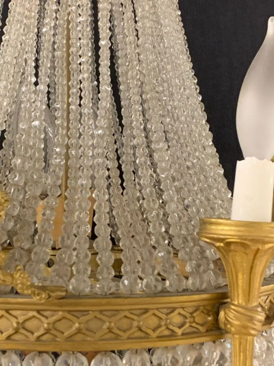 19th Century Dore Bronze Chandelier Louis XVI Wedgewood Plaques