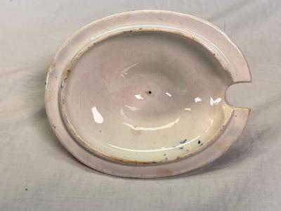 19th Century Dresden Opaque China Blue White Soup Tureen Staffordshire