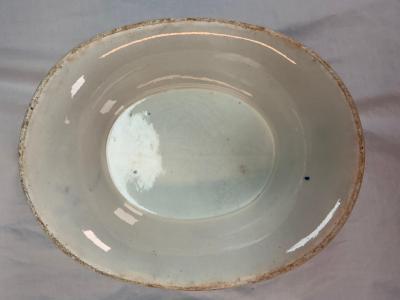 19th Century Dresden Opaque China Blue White Soup Tureen Staffordshire