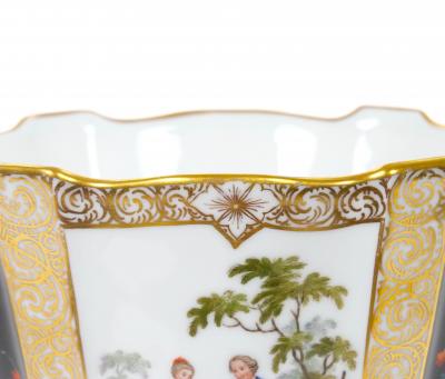 19th Century Dresden Porcelain Gilt Painted Decorative Cachepots