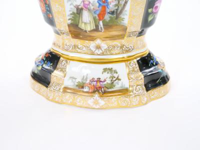19th Century Dresden Porcelain Gilt Painted Decorative Cachepots