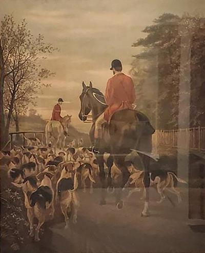 19th Century EAS Douglas Hunt Scene Aquatint Engraving