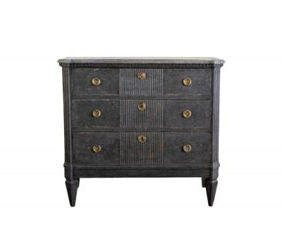 19th Century Ebonized Gustavian Commode