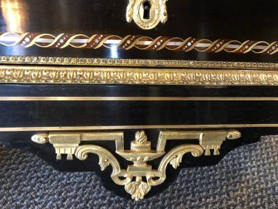 19th Century Edwardian Bouille Inlaid and Bronze Mounted Abattant Chest Desk