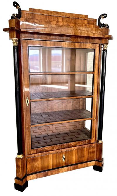 19th Century Empire Cabinet Vitrine With Mystical Figures DE ca 1850