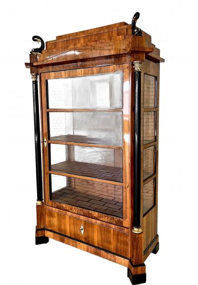 19th Century Empire Cabinet Vitrine With Mystical Figures DE ca 1850