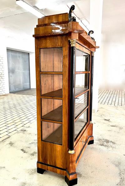 19th Century Empire Cabinet Vitrine With Mystical Figures DE ca 1850