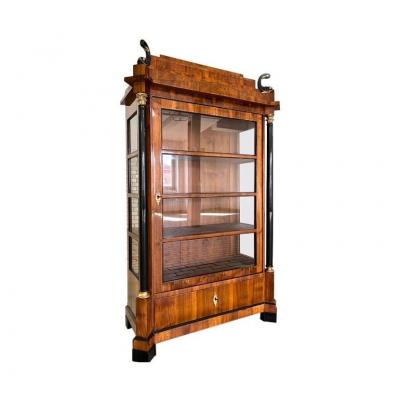 19th Century Empire Cabinet Vitrine With Mystical Figures DE ca 1850