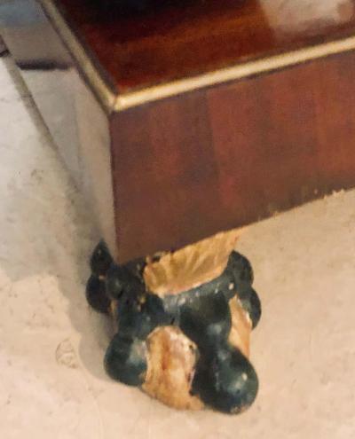 19th Century Empire Serpent Paint Gilt Decorated Mirrored Back Pier or Cons