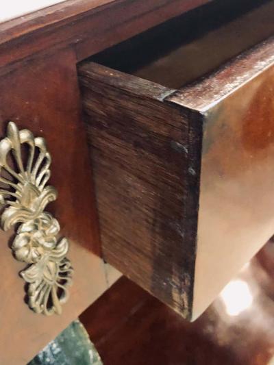 19th Century Empire Serpent Paint Gilt Decorated Mirrored Back Pier or Cons