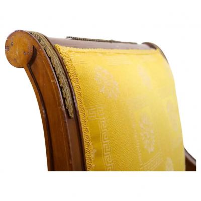 19th Century Empire Style Gilt Bronze Mounted Pair Armchair